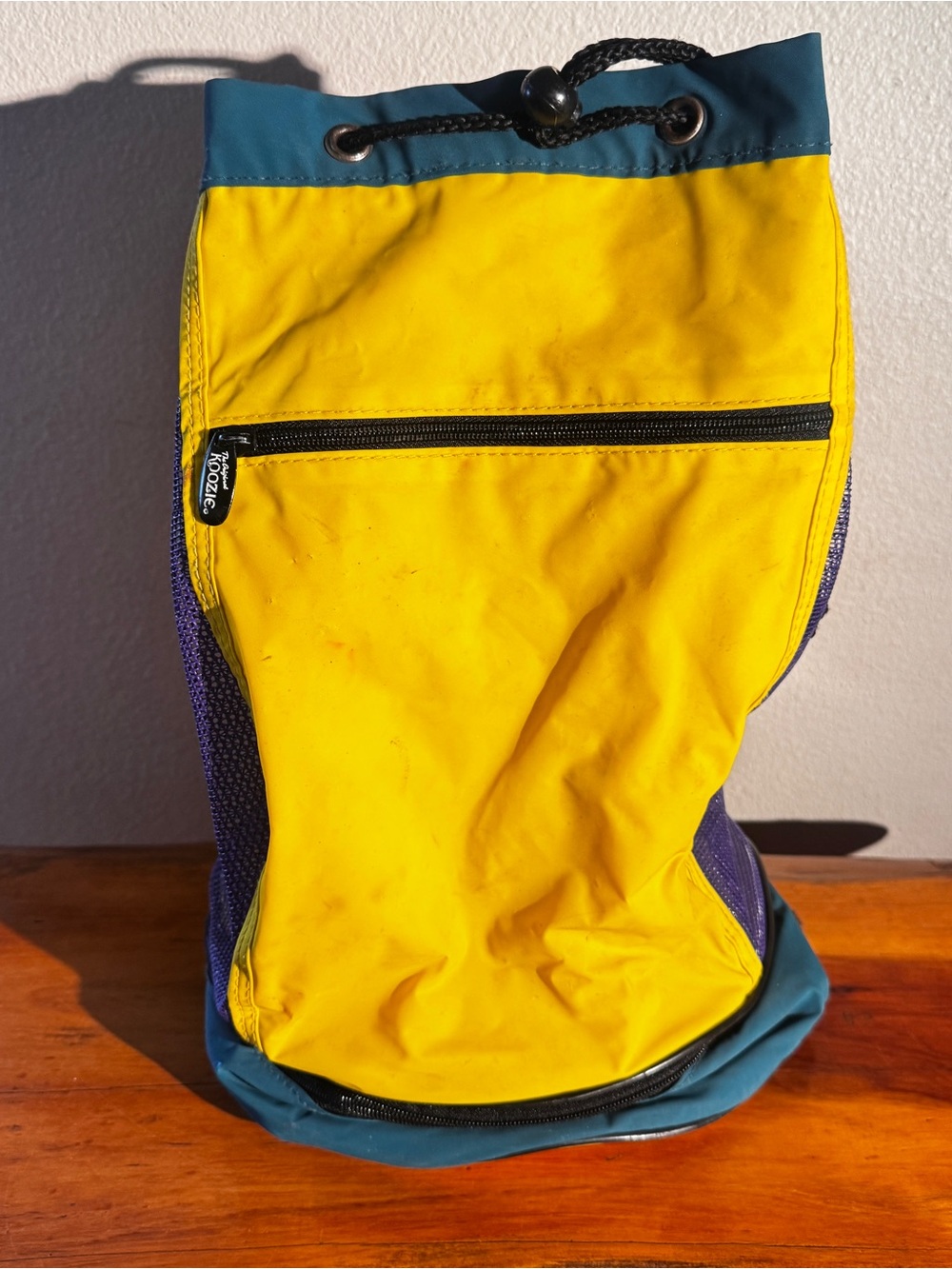 Vintage "The Original Koozie" (GE) Cooler Beach Bag Yellow Teal Purple